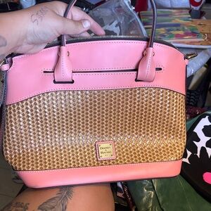 Dooney & Bourke Pink and Brown Satchel